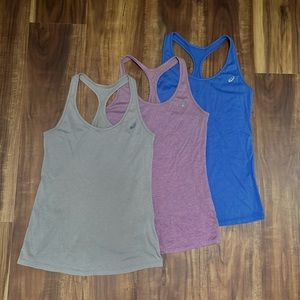 Three Asics Racerback Tank Tops - XS